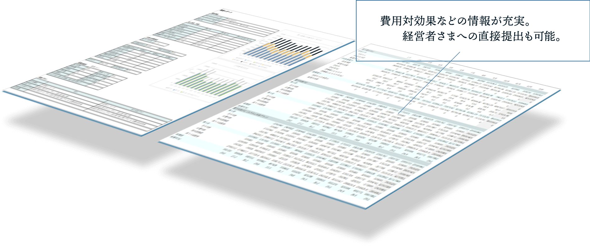 費用対効果などの情報が充実。経営者さまへの直接提出も可能。